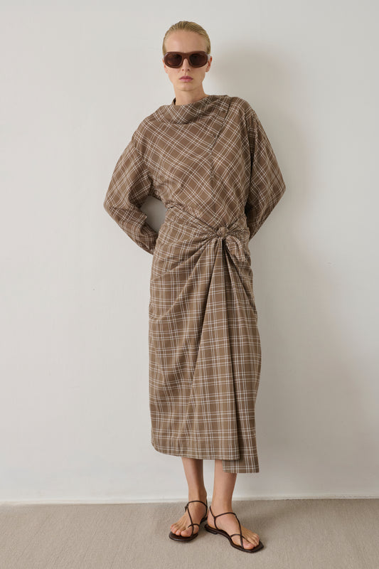 Jupe Goa - Marron Glacé/Écru - Coton - Femme