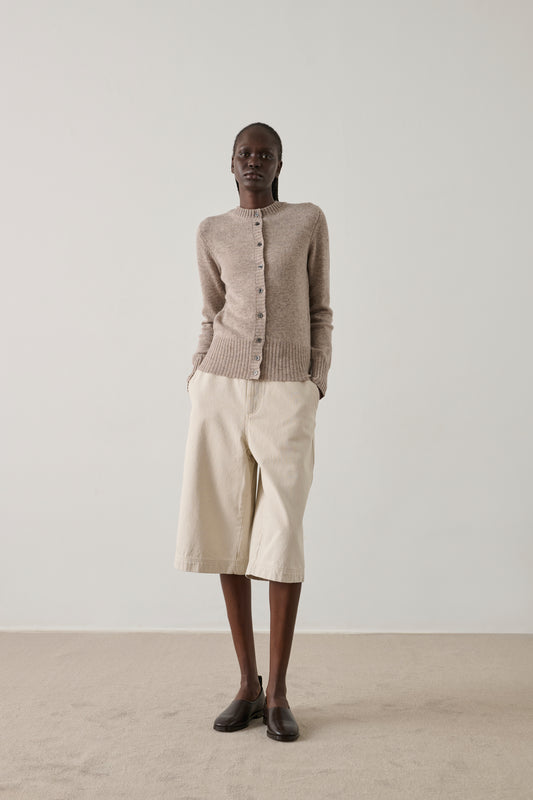 Cardigan Fugu - Beige - Laine mérinos - Femme