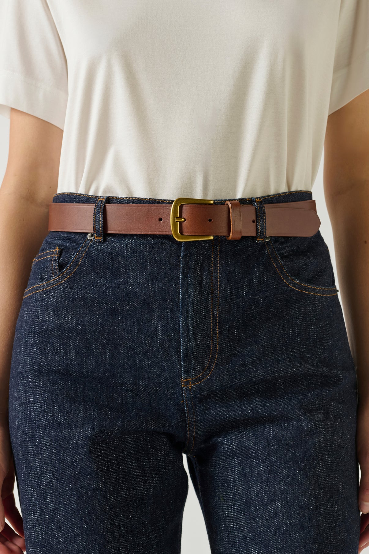 Ceinture Cafe - Marron - Cuir - Femme vue 2