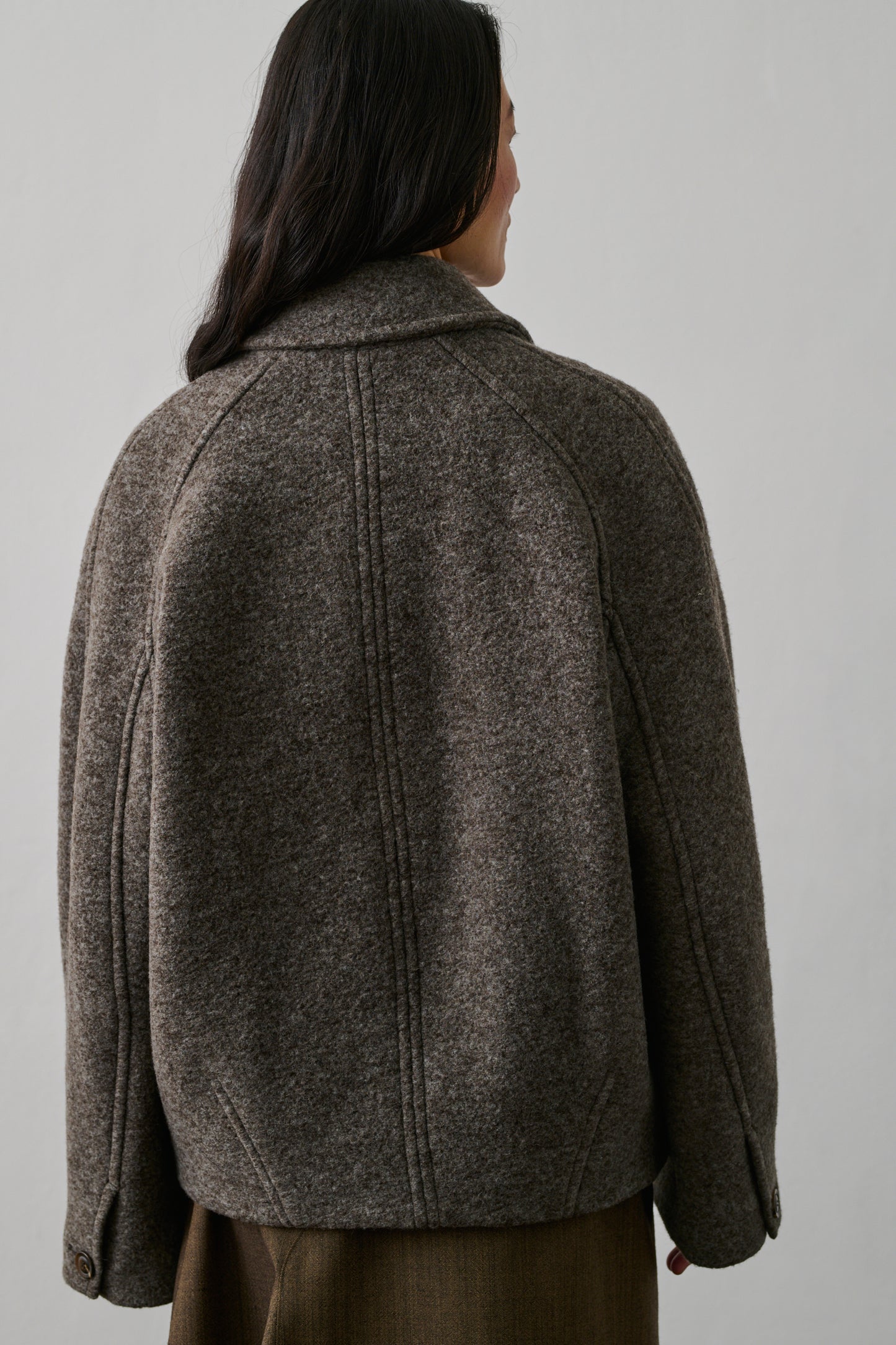Manteau Balard - Gris Marron - Laine - Femme