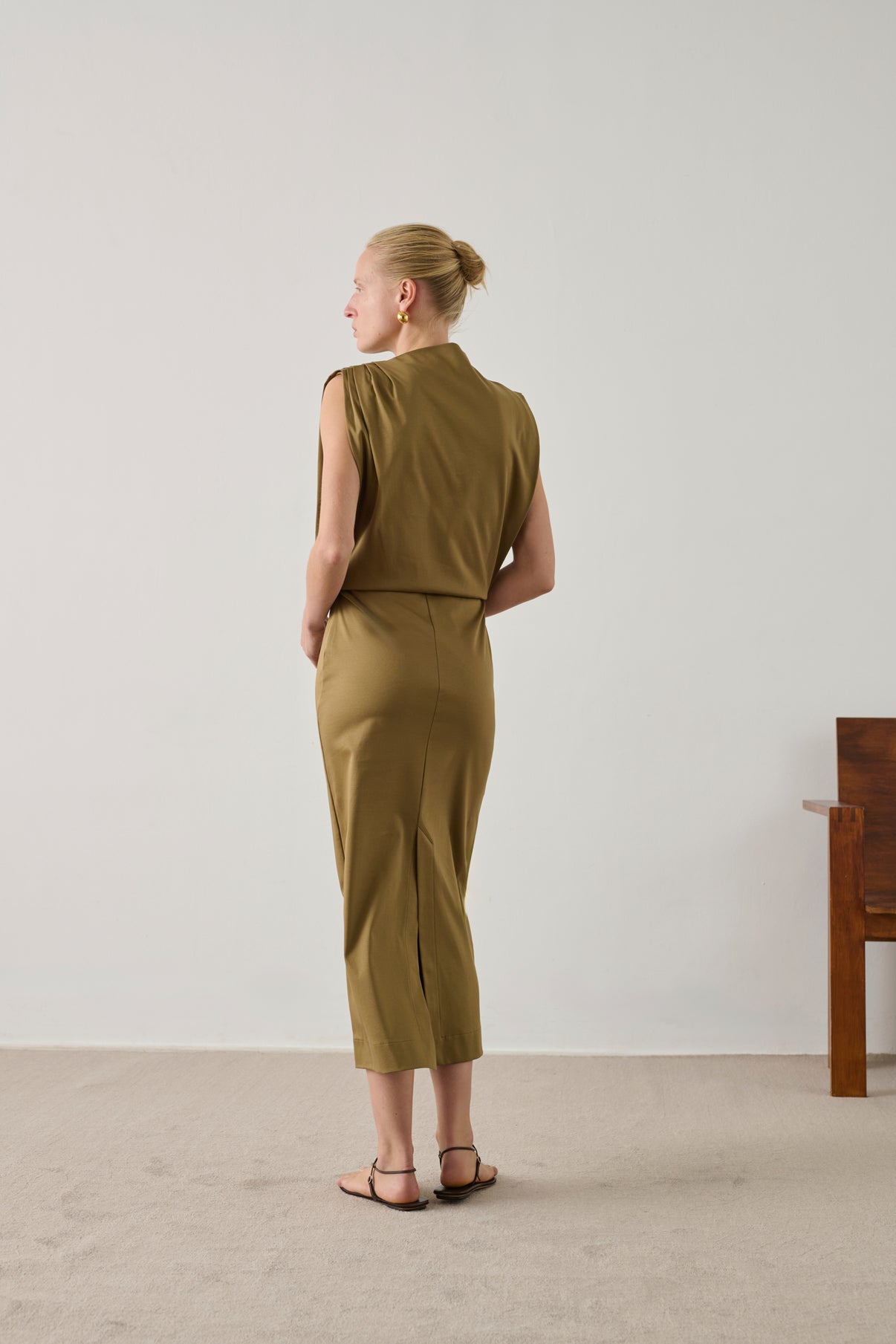 Robe Gemma - Beige Vert - Coton - Femme vue 3