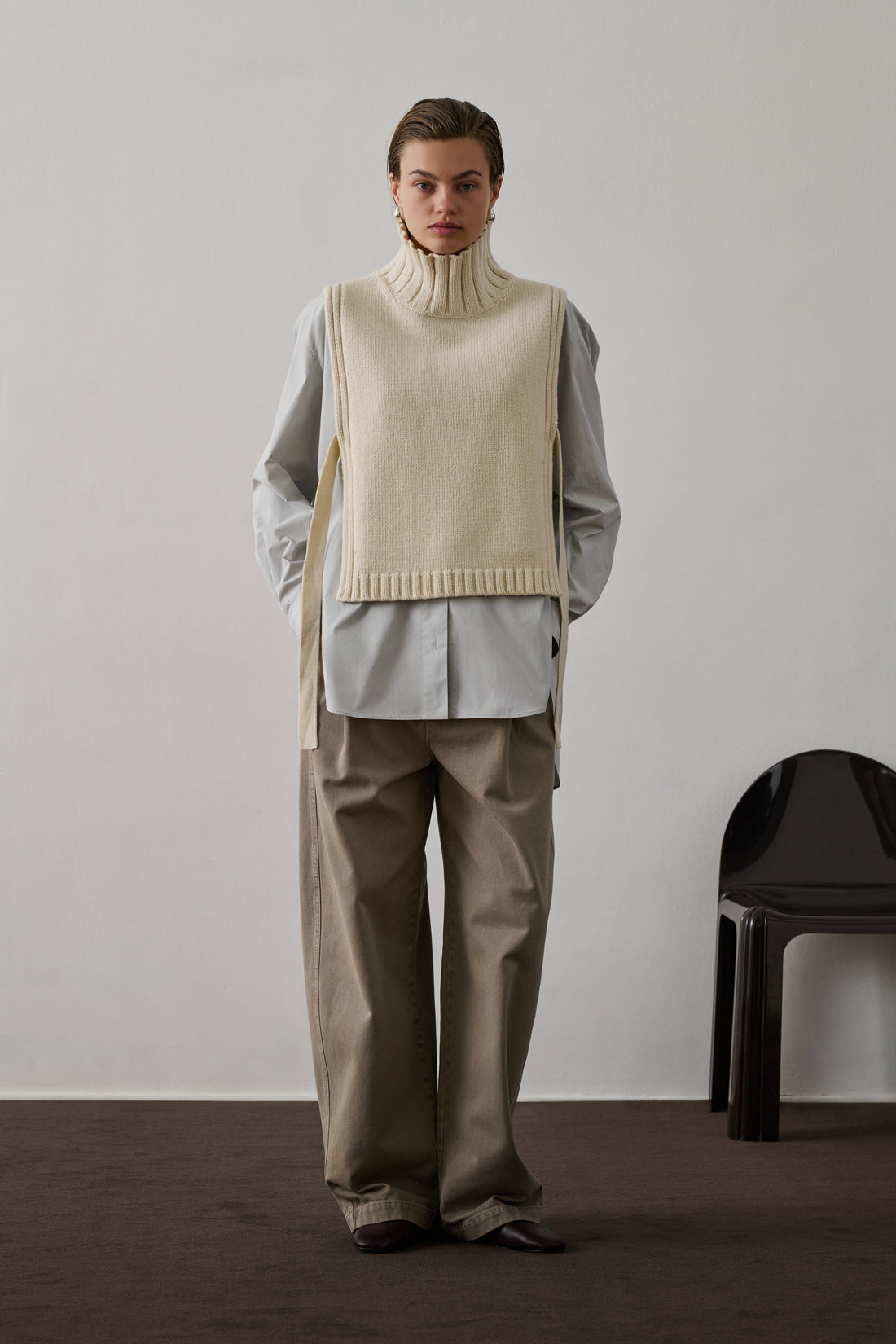 Pull Or - Ecru - Laine - Femme